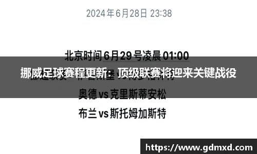 挪威足球赛程更新：顶级联赛将迎来关键战役